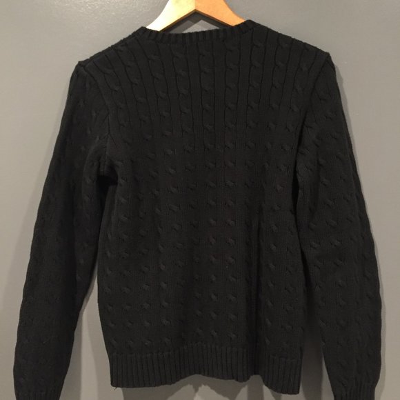 Women's Black Crew-Neck Polo Sweater Ralph Lauren - Picture 3 of 3